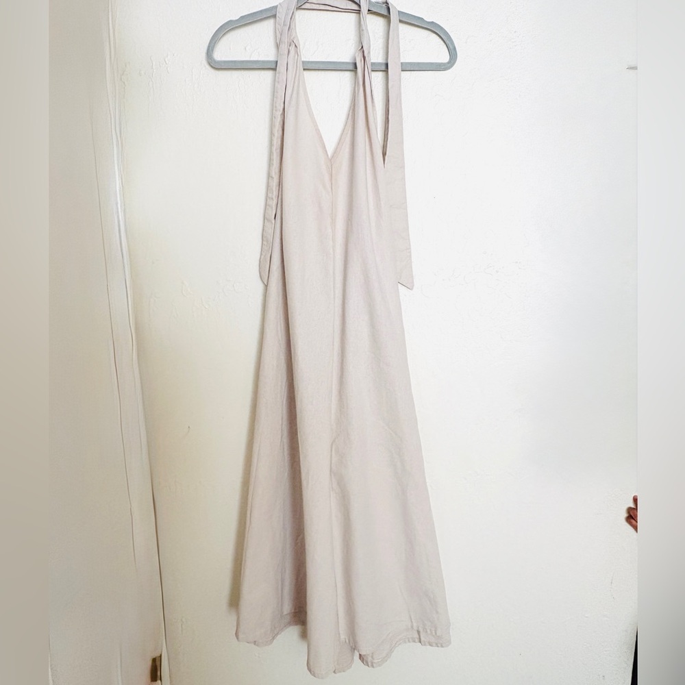 Morgan Taylor Cream Backless Halter Dress /Size M